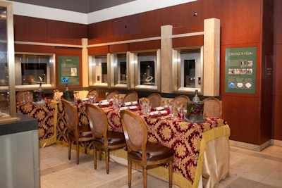 Seated dinners up to 40 guests in the National Gem Collection