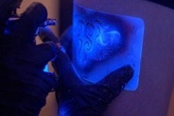 UV blacklight temporary tattoo in progress