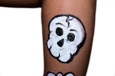 Hand painted temporary tattoo skull