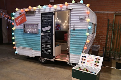 Kitschy trailers in Los Angeles provided young guests with cozy—and Instagrammable—spots to relax after participating in the event's many interactive stations.