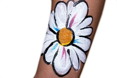 Hand painted temporary tattoo flower