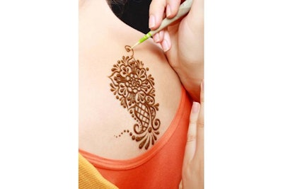Hand painted henna in progress