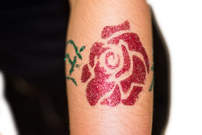 Glitter airbrush temporary tattoo rose