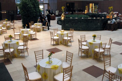 The Atrium is available after 6PM on weekdays and is ideal for large catered receptions