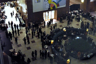 Together, the North Lobby and Atrium will accommodate up to 650 attendees for evening events