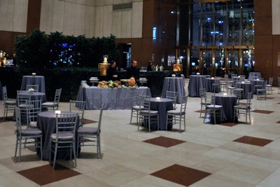 The Atrium is available after 6PM on weekdays and is ideal for large catered receptions