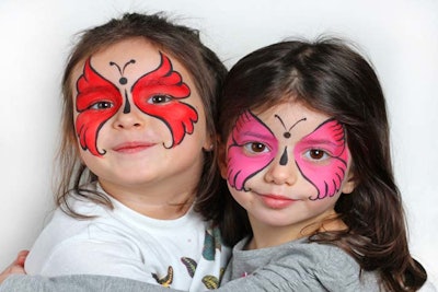 Face painting for two little butterflies!