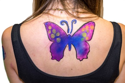 Special effect body painting butterfly design
