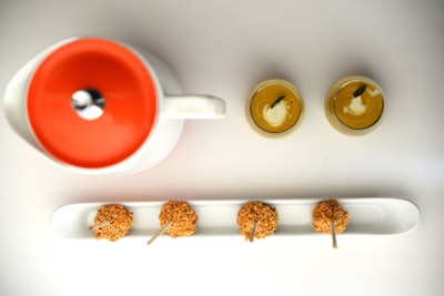 Revolt Events and Pure Kitchen Catering also prepared bourbon-caramel apples with crushed peanuts on sticks.