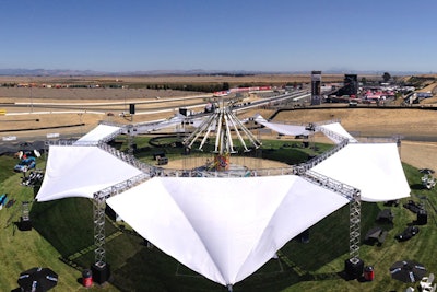 A 180-foot shade structure at the GoPro Grand Prix of Sonoma survived the Napa Valley's 6.0 earthquake with just a couple of rattled bolts, easily fixed in time for the event to proceed as planned.