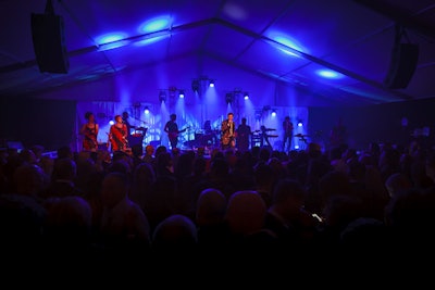 After dinner, guests headed to a tent covering the museum's sculpture garden for a Bryan Ferry concert. The singer performed hits including his 1990 song 'Avalon,' along with singles from his upcoming album.