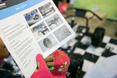 The girls had six weeks to build the race cars and were given different tasks each week. ComEd mentors assisted the young women with duties such as installing a steering column, an acceleration system, and brakes.