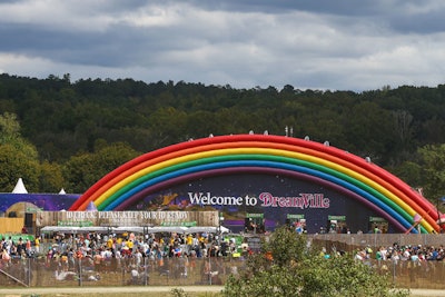 The DreamVille camping area hosted about 40,000 overnight guests each of the four nights.