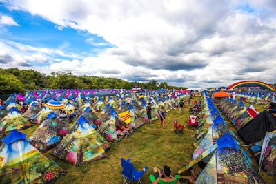 The DreamVille “Easy Tent” option provided guests a two- or four-person tent with an air mattress, sleeping bag, and night-light.