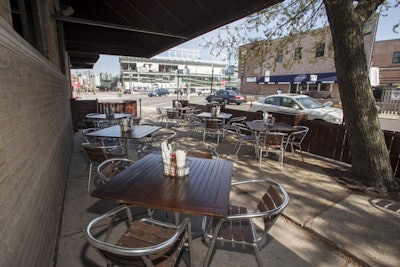 The spacious outdoor patio can be tented in case of rain