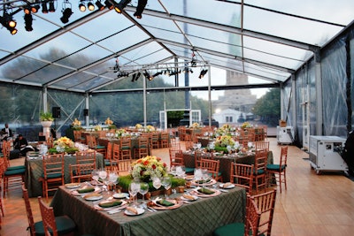 Custom tent right outside the Statue of Liberty