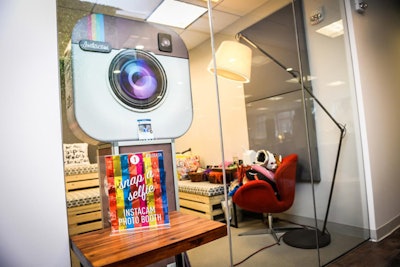 The first stop for guests on the office tour was a photo booth from Instacam, and guests could pose with a number of props.