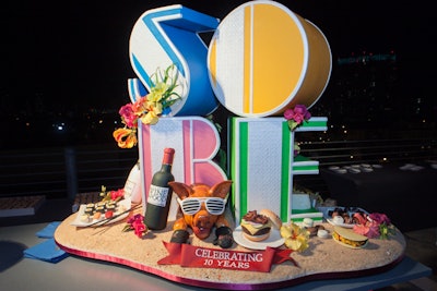 Event detail shot of Cake Boss’s cake at the Miami Food and Wine Festival in Miami, Florida