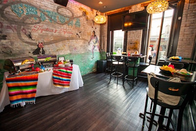 A buffet in the front of the restaurant is perfect for smaller groups