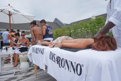 Those seeking a respite from the cycle of live DJs, water volleyball, and other summer shenanigans could take comfort in a back massage provided on site.