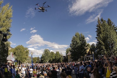 Organizers used drones for photo and video capture as well as to deliver beer to guests.