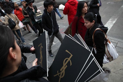 Street marketing campaign for YSL produced by MKG