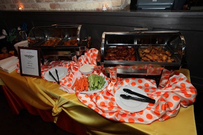 A chicken wing bar is perfect for game day event