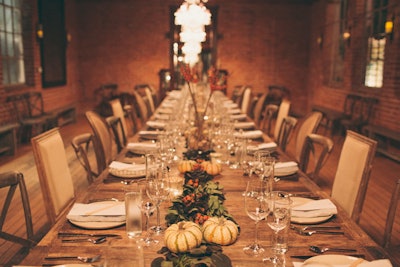 In Los Angeles in October, Weight Watchers hosted a dinner offering healthy fare from Katsuya chef Jennie Trinh, which guests ate at a long wooden table accented by pumpkins and fall foliage.