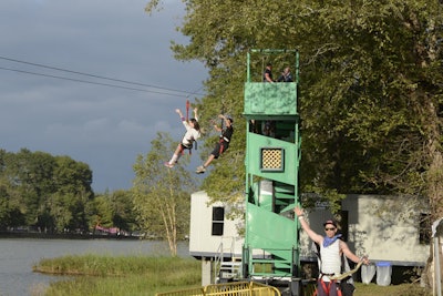 Sponsor Zipcar provided its members premium parking and a lounge that offered comfortable seating, phone-charging stations, and—appropriately—a zip line.