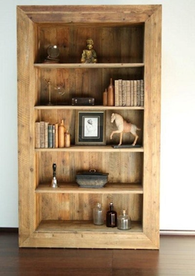 Toscana bleached pine bookcase, $595, available in New York, Washington, and Boston from Bridge Furniture & Props