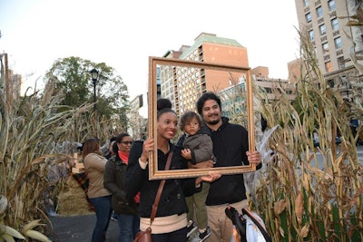 A photo op area allowed families to pose inside picture frames, like the characters do in the show's opening credits.