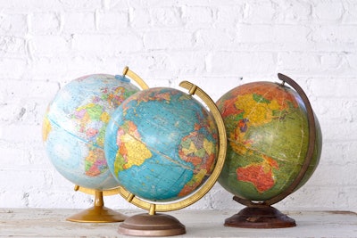 Assorted globes, price upon request, available nationwide from Patina
