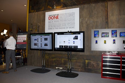 One of the interactive elements were large touch screens where attendees could try out the newly launched MSN site.