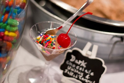 Inspired by classic and contemporary cocktails, Tipsy Scoop's liquor-infused ice cream comes in an assortment of flavors, such as dark chocolate whiskey and salted caramel, cake batter vodka martini, and Irish car bomb; each contains five percent alcohol. The company takes requests for flavors and can set up an ice cream bar at events.