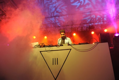 Lazaro Casanova served as DJ at the elevated outdoor Mindmelt stage Saturday night.