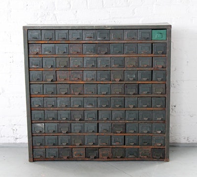 Vintage card catalog cabinet, price upon request, available nationwide from Patina