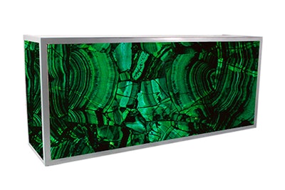 Holiday party planning has kicked into high gear, and rental companies are getting more requests for backlit bars, such as the industrial steel one in malachite from FormDecor. The bar comes in a wide selection of seasonal designs. Delivery is available throughout Southern California; pricing is available upon request.