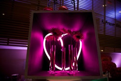 Neon art installations highlighted the venue and embodied the spirit of the theme 'Light Up the Night.'