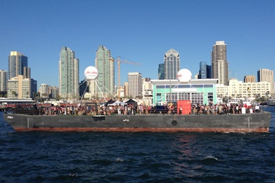 A barge served as a floating venue for the Toyota Sessions Powered by Pandora tour stop in San Diego.