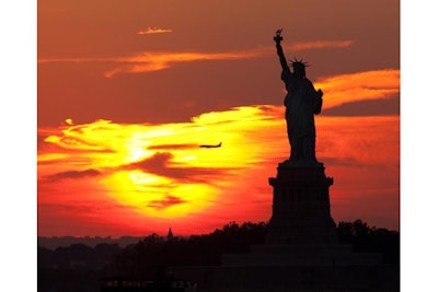 Statue of Liberty at sunset