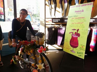 Check out the human powered smoothie machine.
