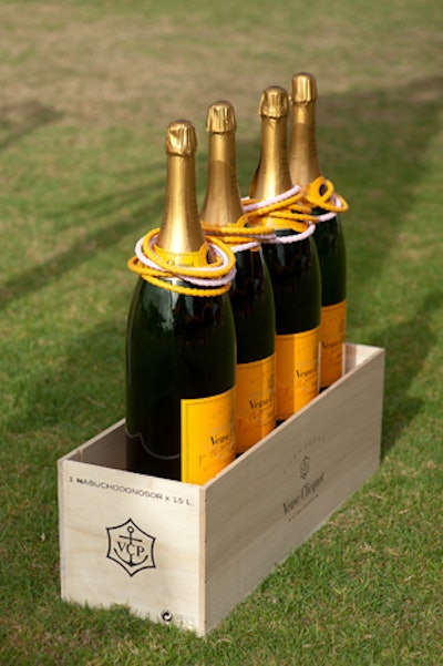 Veuve bottles made for an elegant game setup.