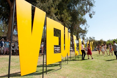 Oversize letters in the brand's name and color evoked the look of the Hollywood sign.