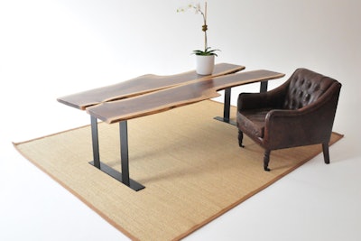 Walnut table, varied styles with prices from $350, available throughout the mid-Atlantic region from Taylor Creative Inc.