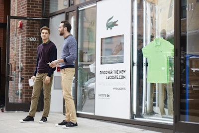 Staff clad in Lacoste attire interacted with passersby, who were also able to sample a touch-through window screen that brought the Lacoste website alive right on the street.