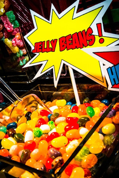 Taking inspiration from comic books, the dessert table at the Shiraz Events-designed Unicef Masquerade Ball in 2012, held at New York's Angel Orensanz Foundation, included bright, action-packed signs to play off the superhero theme.