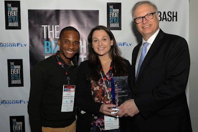 BizBash C.E.O. and founder David Adler (pictured, far left) posed with representatives from Production Glue as they receive their Event Style Award.