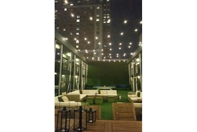 Green turf and causal lighting create the perfect backdrop for any event.