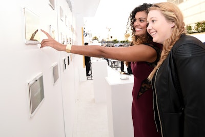 Organizers streamed selfies on the Galaxy Tab S wall, which featured rows of the brand's tablets on the red carpet.