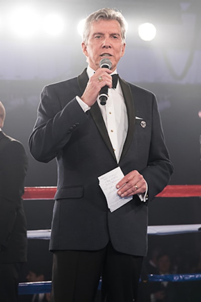 Notable boxing personality Michael Buffer announced the three fights and posed for photos in between his time in the ring.